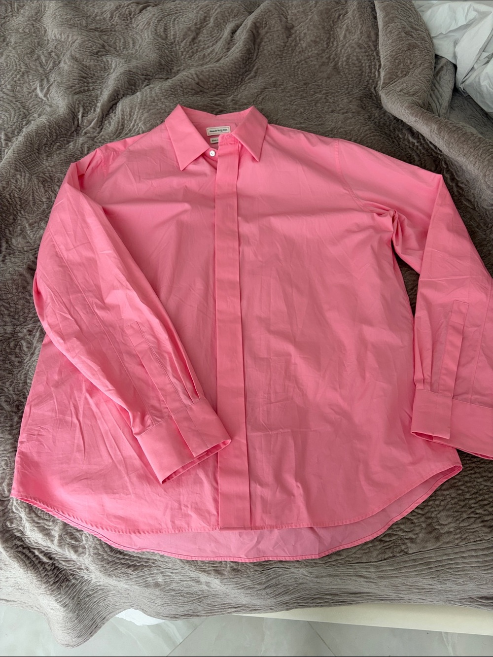 Alexander McQueen Classic Pink Button-Front Dress Shirt